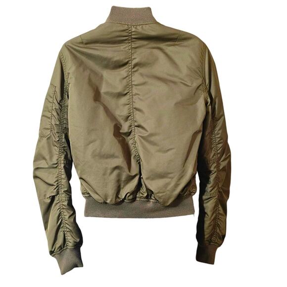 Womens Deep Olive Army Green TopShop Bomber Jacket 4 - Picture 3 of 10